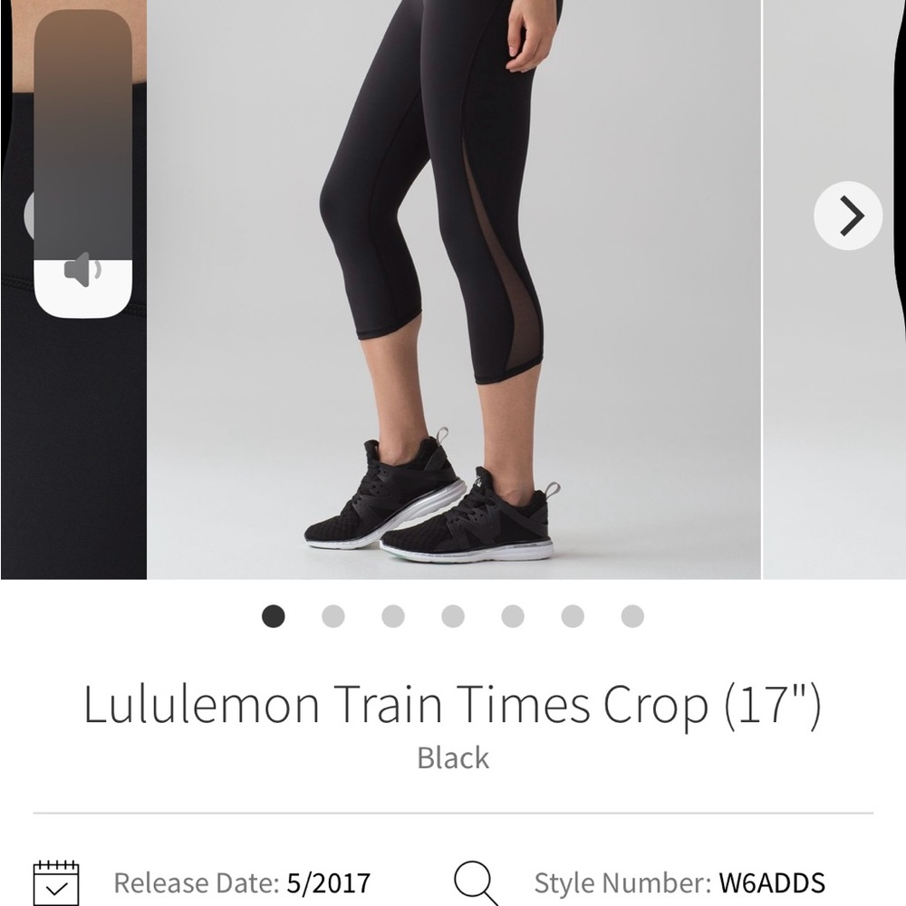 Lululemon Athletica Black Train Times Crop Leggings